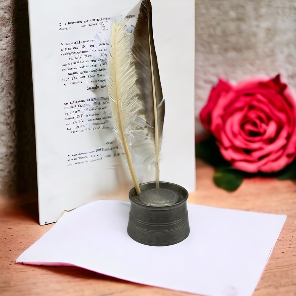 Sold! Antique 18th Stieff Pewter Smithsonian Institution Inkwell Writing Desk